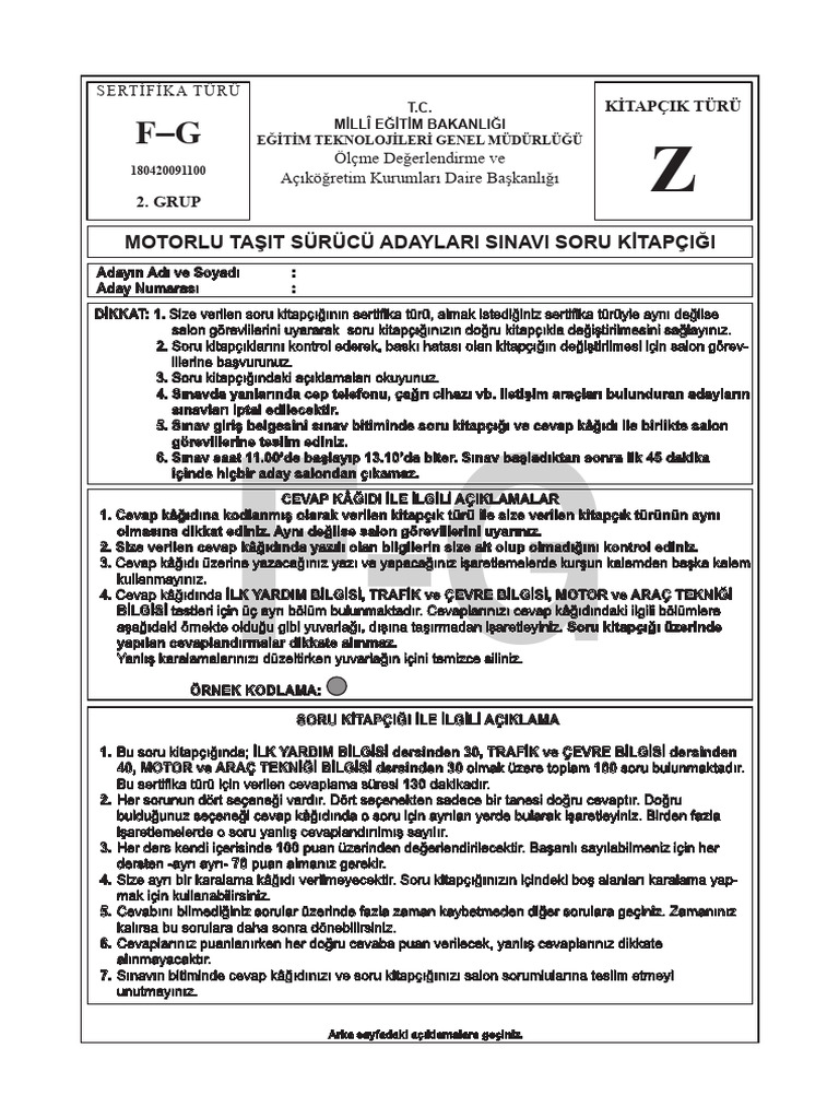 FG Sinifi Z Testi | PDF
