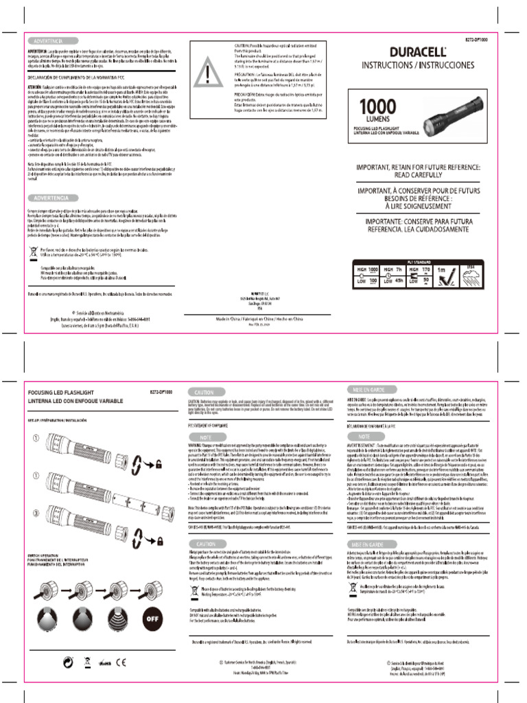 8272-DF1000-IM-1 | PDF | Flashlight | Electricity