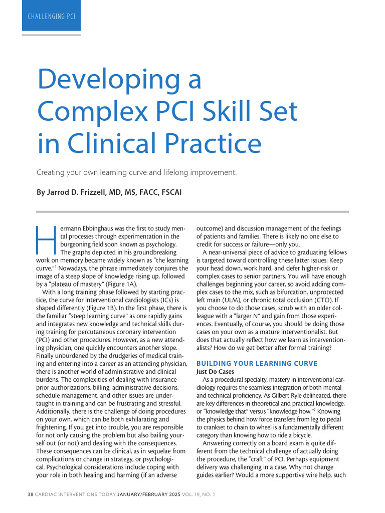 Complex Pci Skill Set | PDF | Percutaneous Coronary Intervention ...