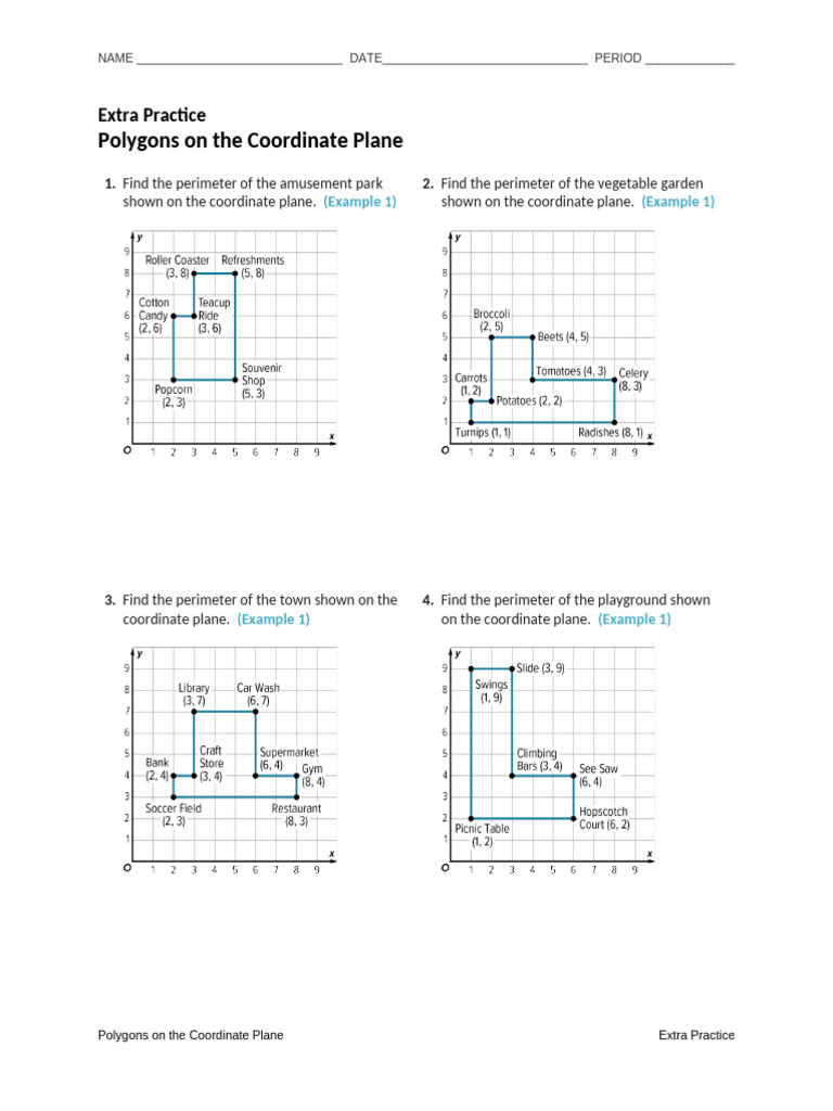 Lesson 8-5 · Extra Practice | PDF | Area | Vertex (Geometry)