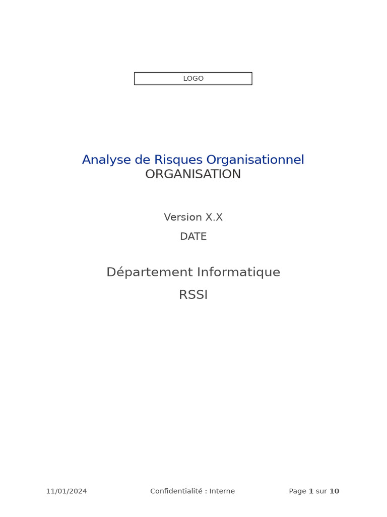 Analyse de Risques Organisationnelle | PDF | Sécurité des systèmes d ...