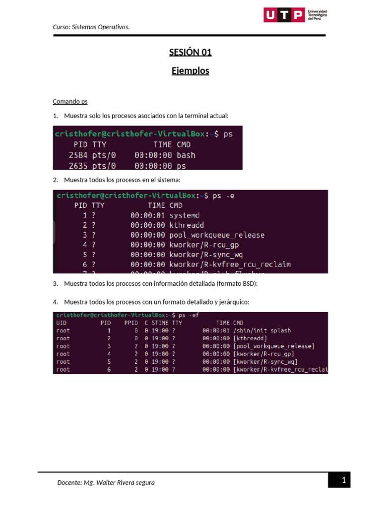 S03.s1 - Ejemplos y Ejercicios | PDF | Sistema operativo | Terminal de ...