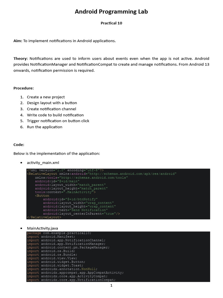 Practical 10 | PDF | Android (Operating System) | Software