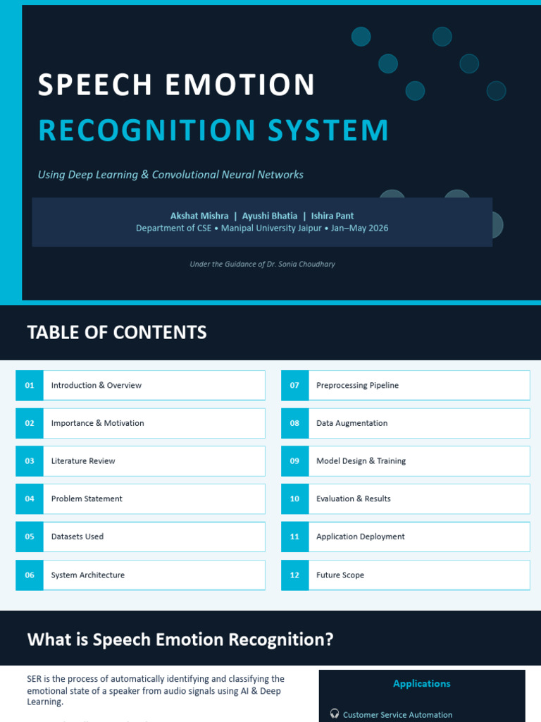 SER_Presentation | PDF | Deep Learning | Machine Learning