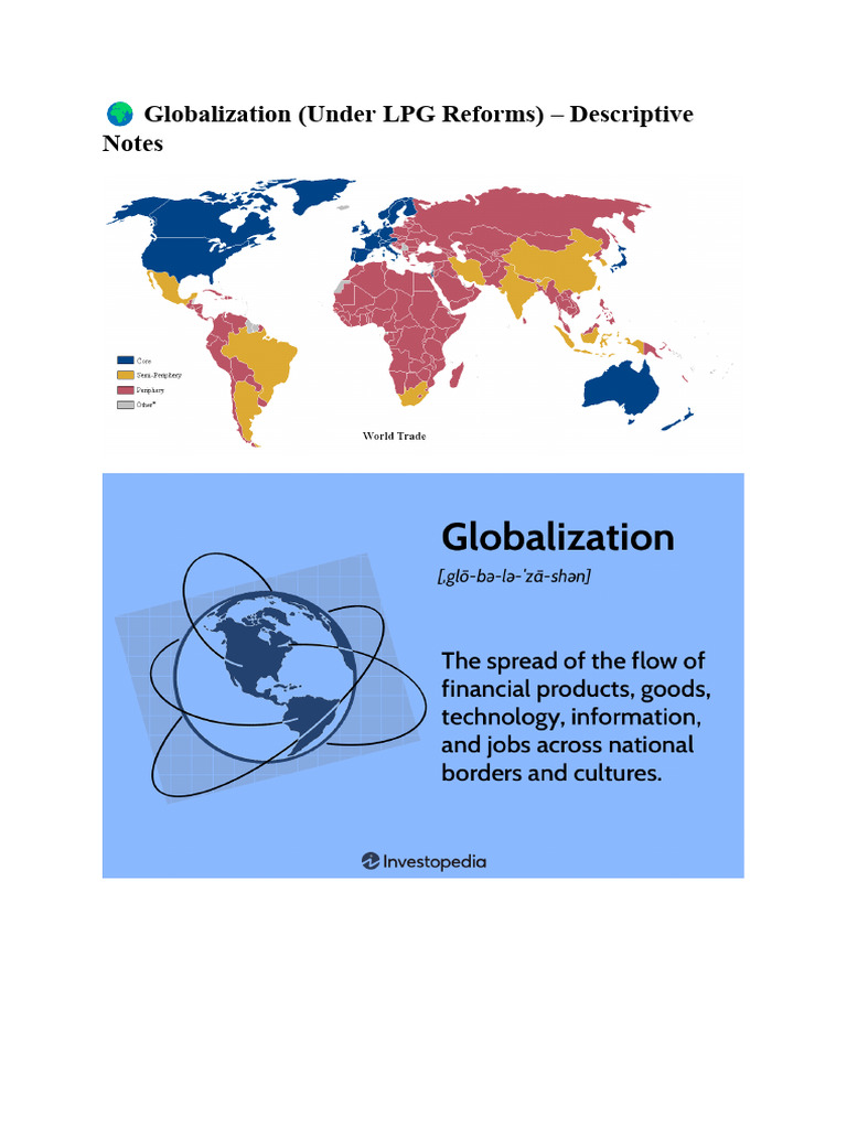 Globalization (Under LPG Reforms) – Notes | PDF | Globalization | Exports