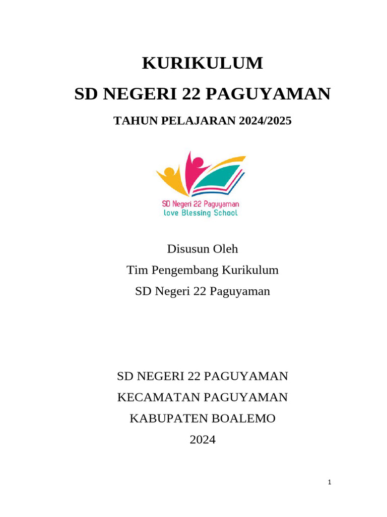 KSP SD Negeri 22 Paguyaman Fix | PDF