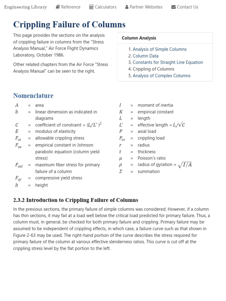 11.4) Crippling Failure of Columns _ Engineering Library | PDF ...