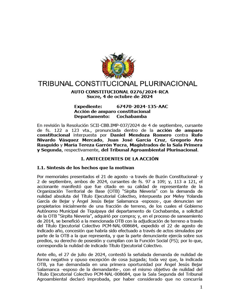 0276_2024-RCA | PDF | Sentencia (ley) | Caso de ley
