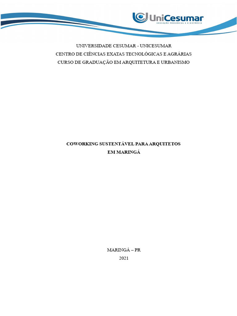 Universidade Cesumar - Unicesumar Centro de Ciências Exatas ...