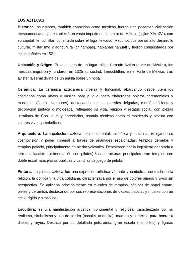 Aztecas y Incas | PDF | Imperio Inca | Escultura