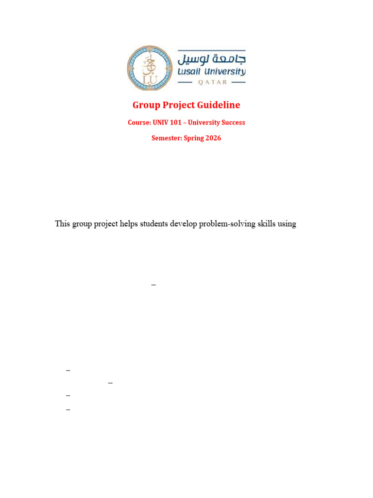 UNIV101 Group Project Guideline | PDF | Thought | Creativity