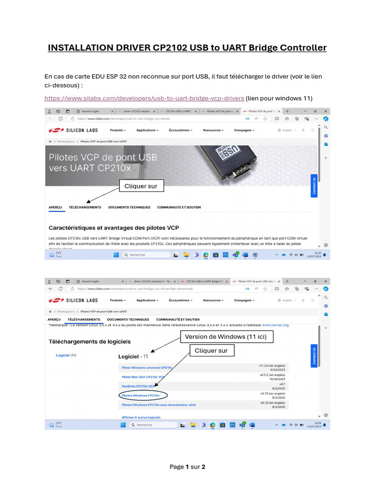 1721295577 Installation Driver Cp2102 Usb to Uart Bridge Controller | PDF