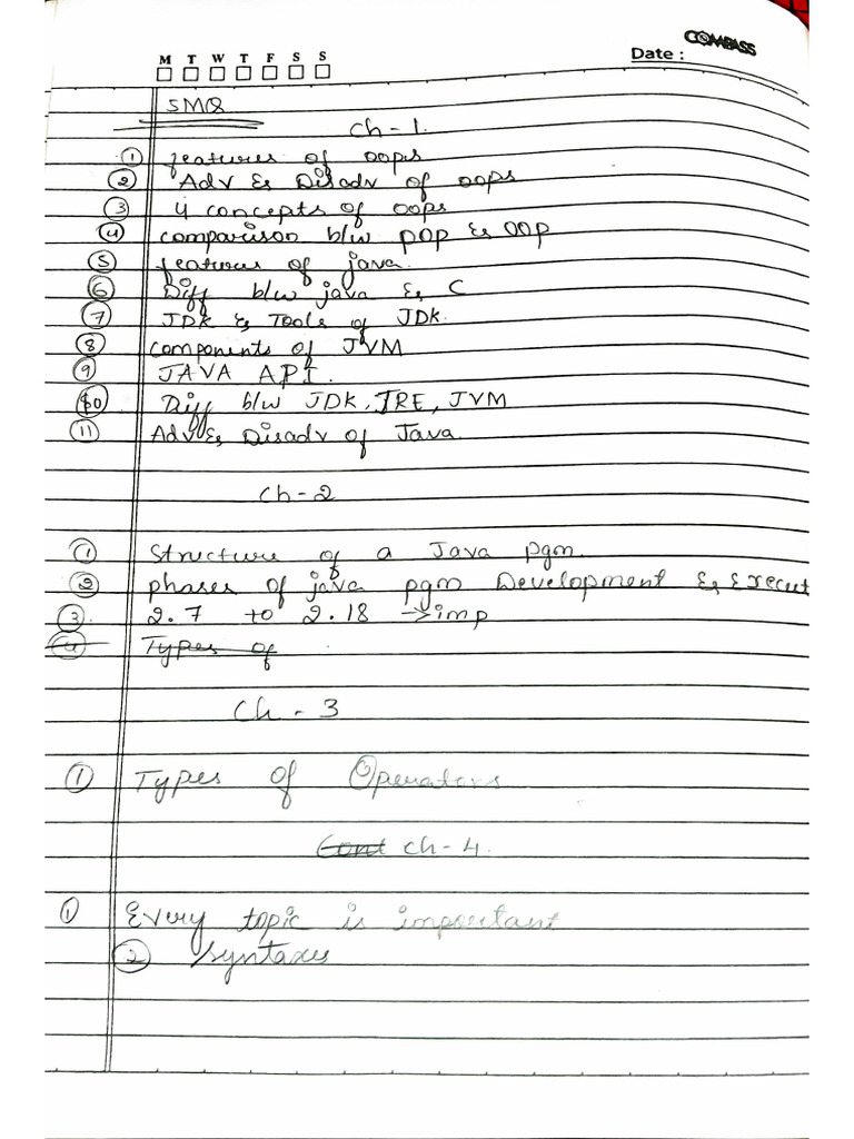 Java Chapter Vise Imp Questions | PDF