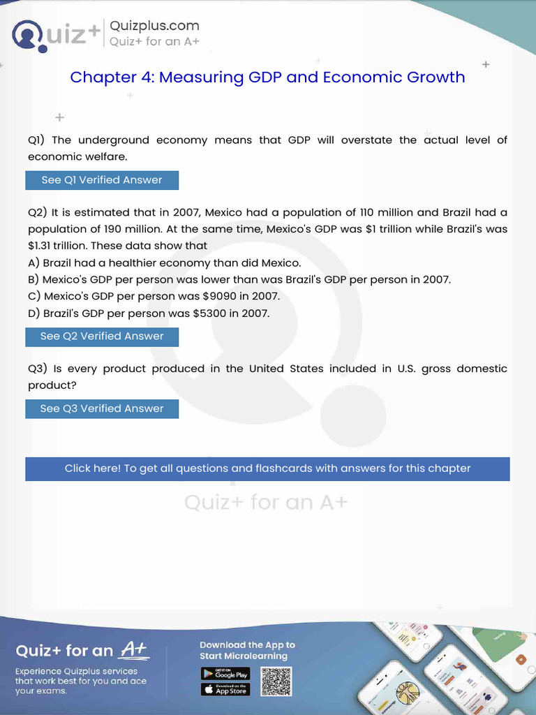 The Underground Economy Means That Gdp Will Overstate the Actual Level ...