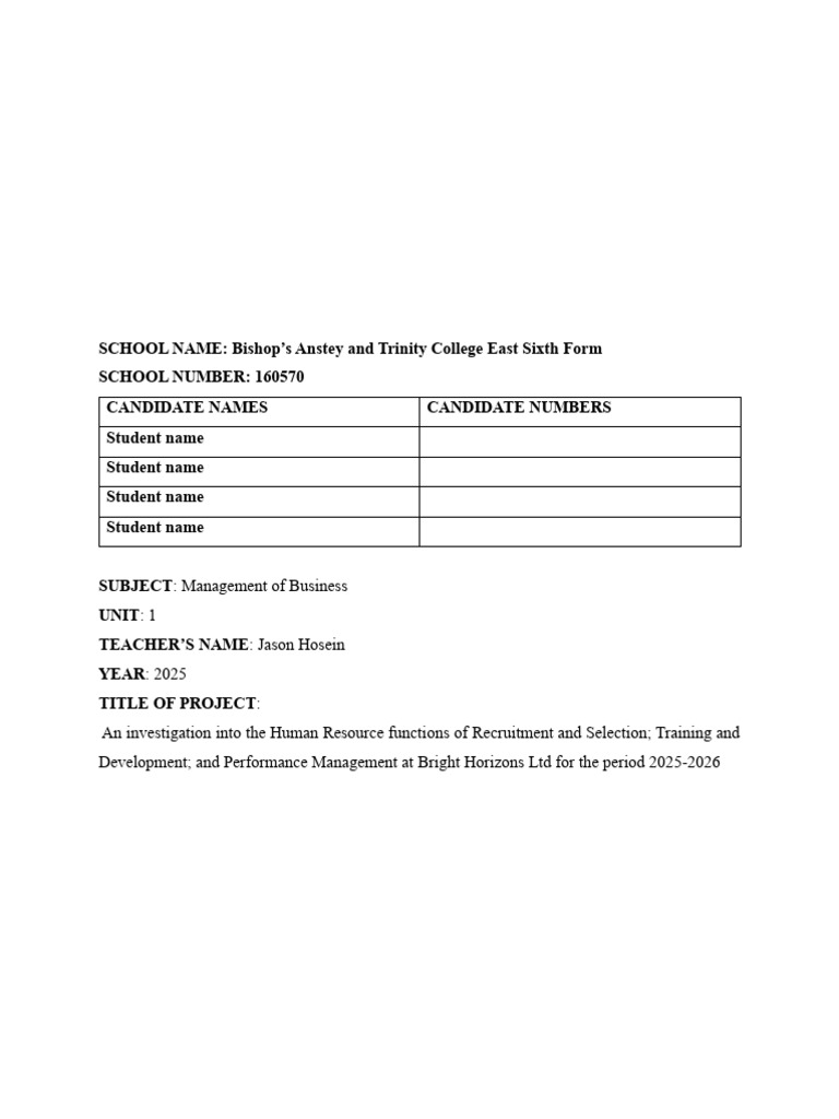 Mob Unit 1 Sba Template | PDF | Recruitment | Methodology