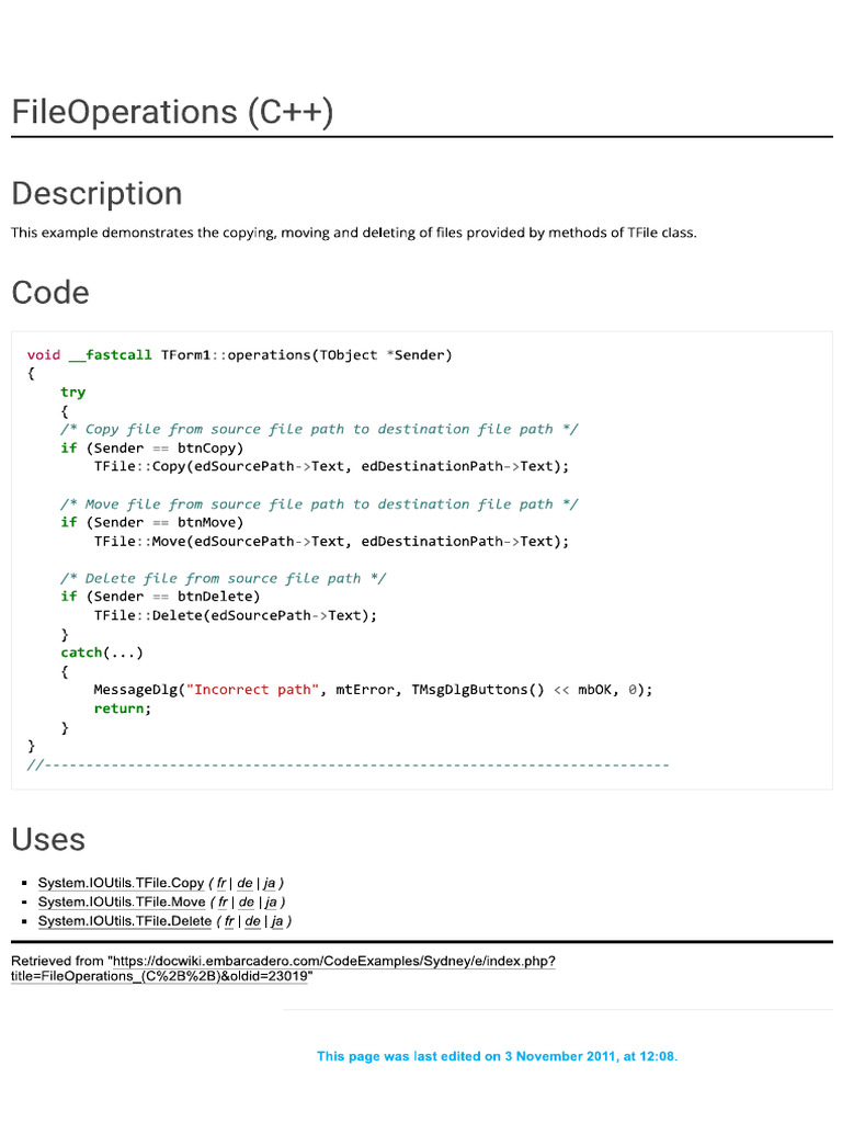 FileOperations (C++) | PDF