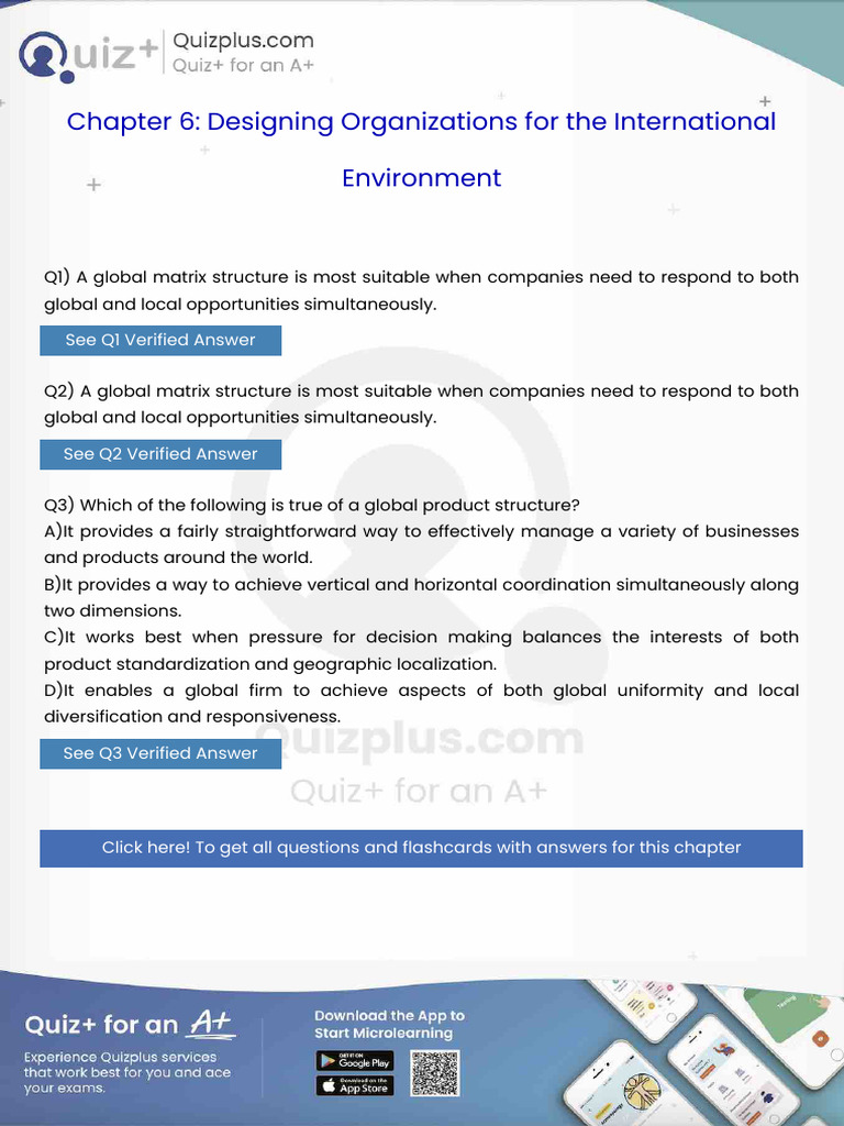 A Global Matrix Structure is Most Suitable When Companies Need to ...