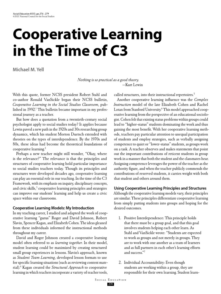 Yell on CL and C3 | PDF | Teachers | Learning