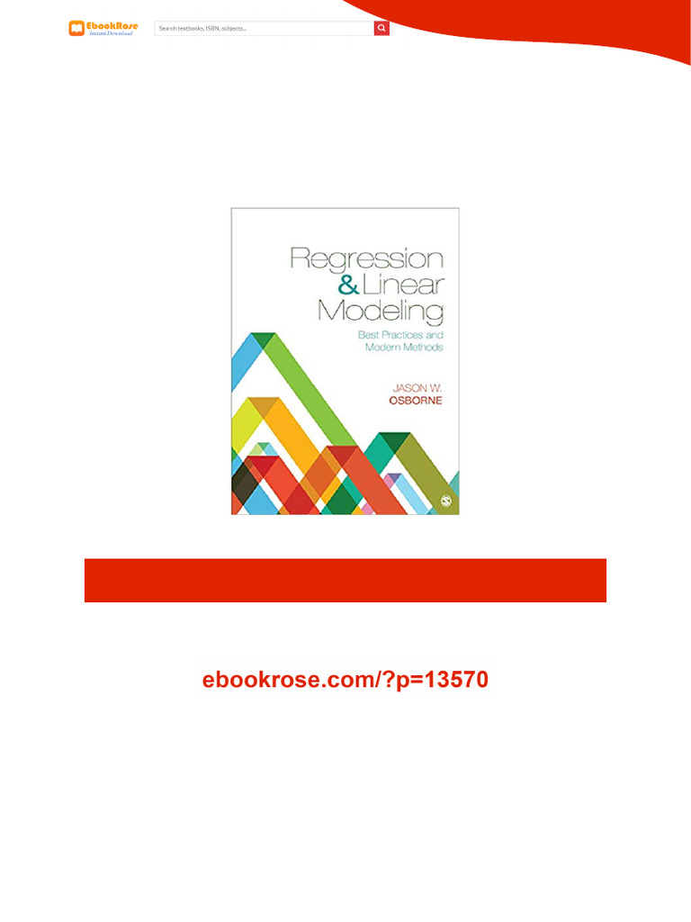 Regression Linear Modeling: Best Practices and Modern Methods full ...