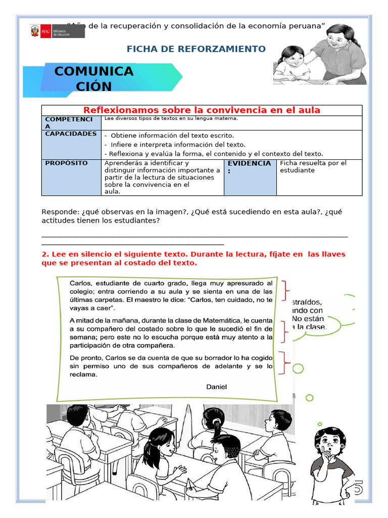 f.ref. Comu Reflexionamos Sobre La Convivencia en El Aula | PDF ...