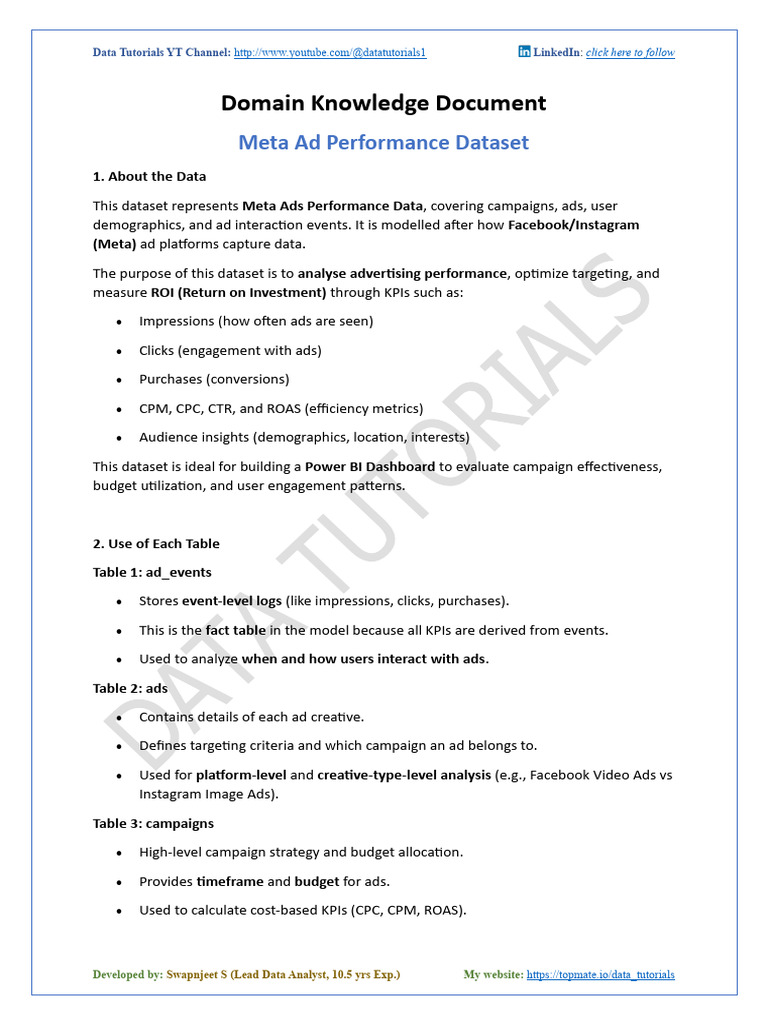 Domain Knowledge Document | PDF | Return On Investment | Data Analysis