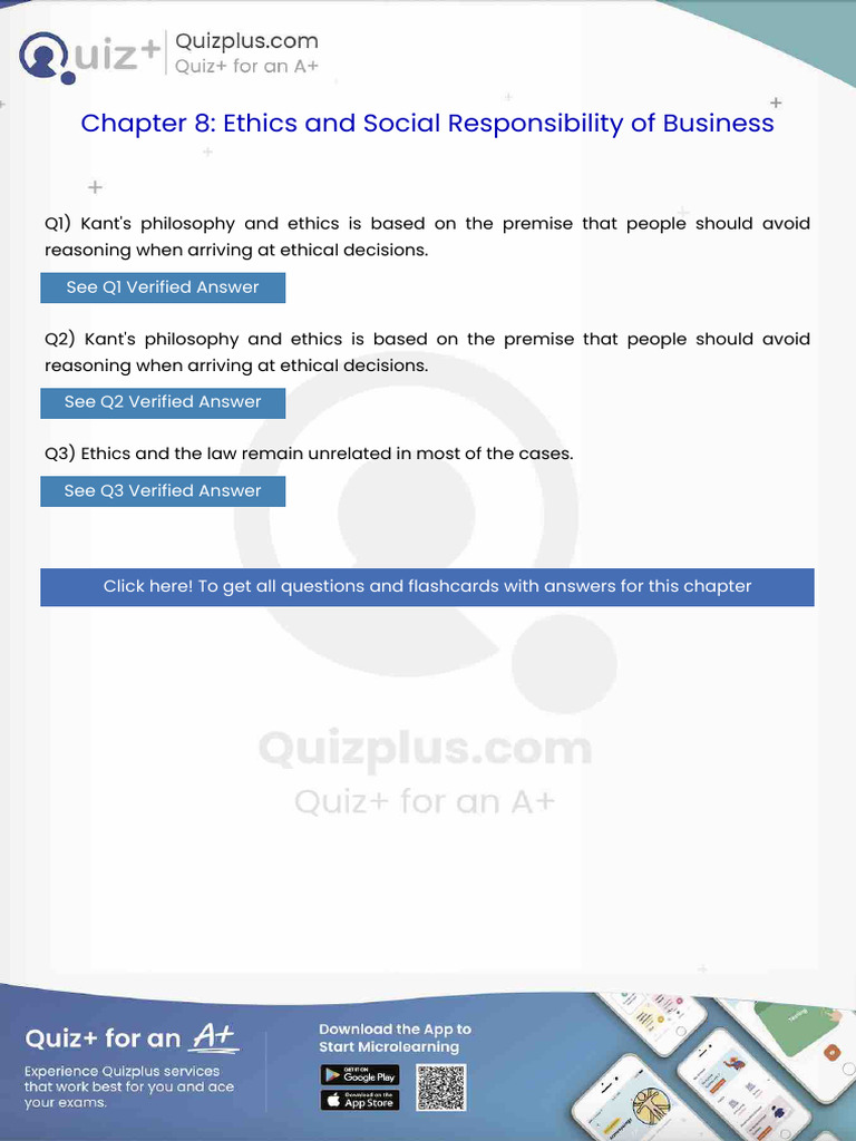 Kants Philosophy and Ethics is Based on the Premise That People Should ...