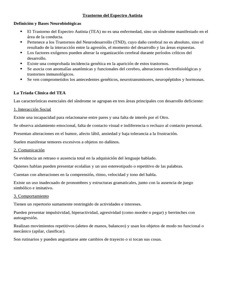 Trastorno Del Espectro Autista | PDF | Autismo | Desorden hiperactivo y ...