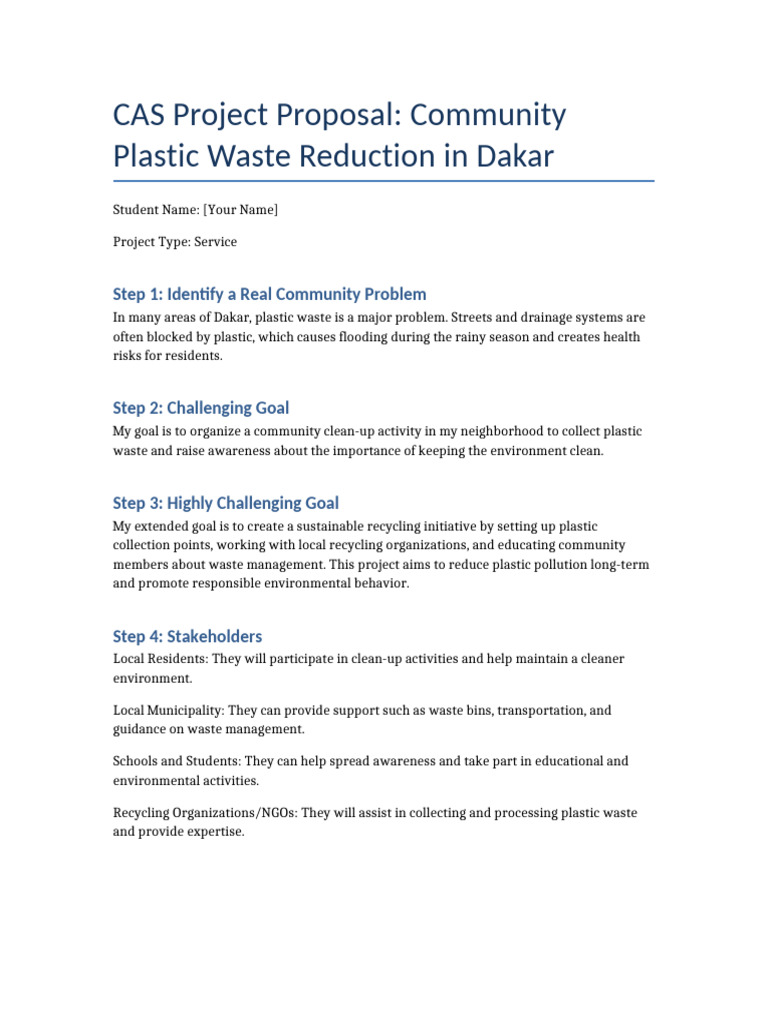 CAS Project Proposal | PDF