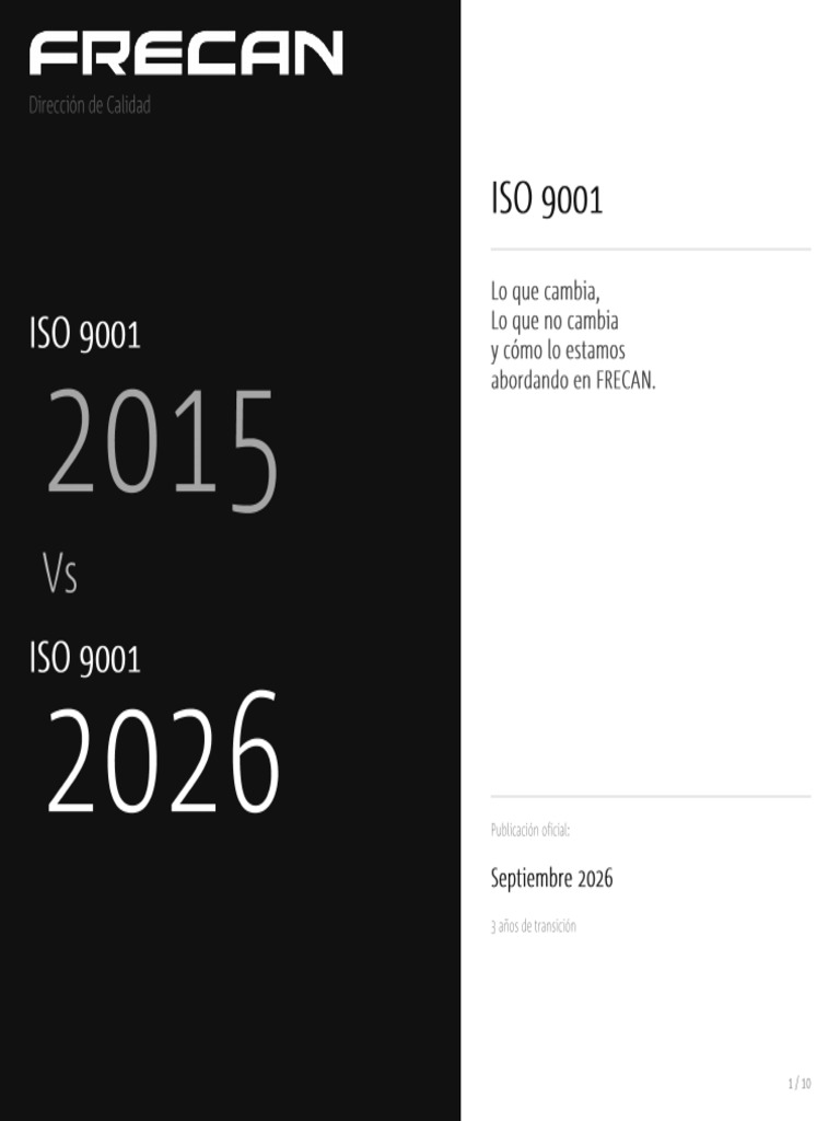 Iso 9001-2015 Vs Iso 9001-2026 | PDF | Liderazgo