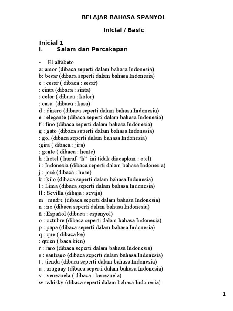 Belajar Bahasa Spanyol
