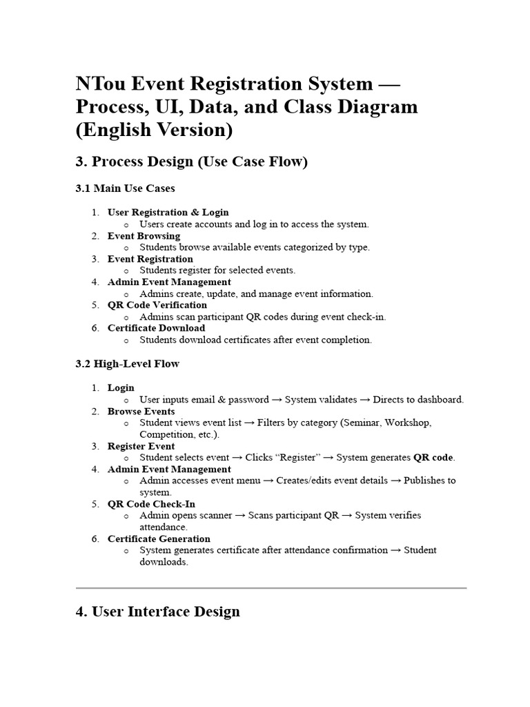 NTou Event Registration System | PDF | Qr Code | Computing
