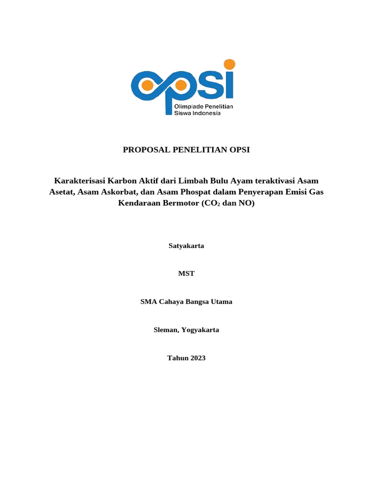 Proposal Penelitian Opsi Reno | PDF