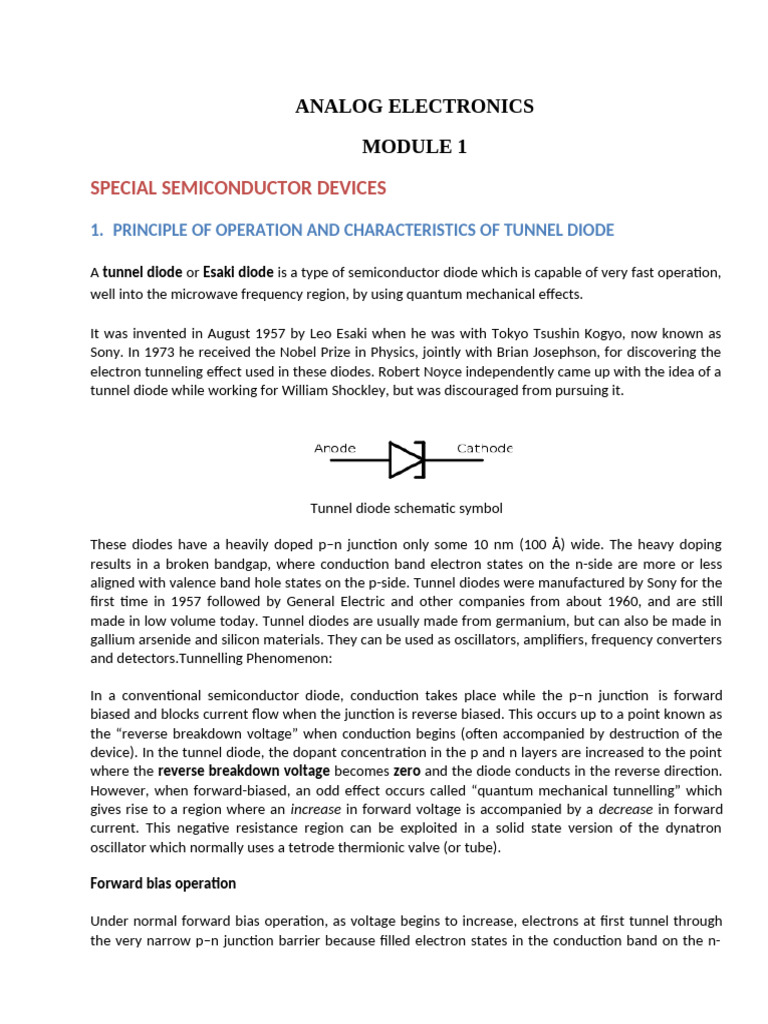 AEC Module 1 | PDF | Diode | P–N Junction