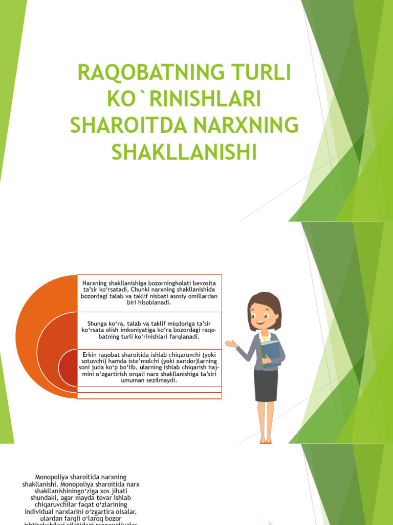 Raqobatning Turli Ko`Rinishlari Sharoitda Narxning Shakllanishi | PDF