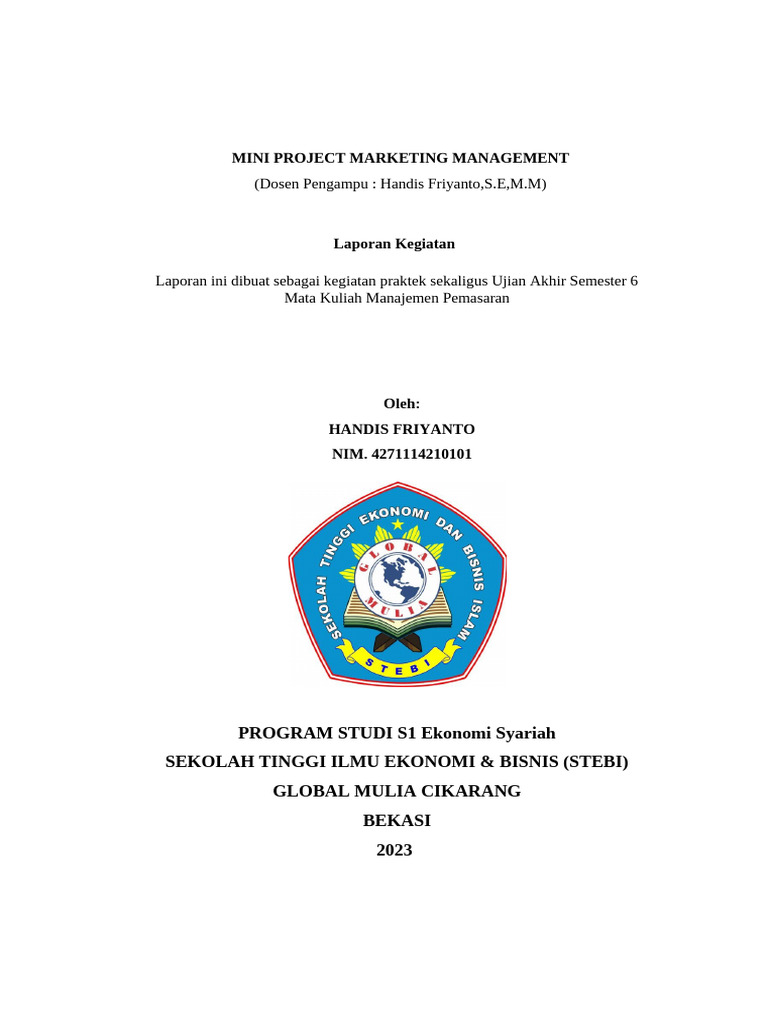 Format Standar Laporan Mini Project | PDF