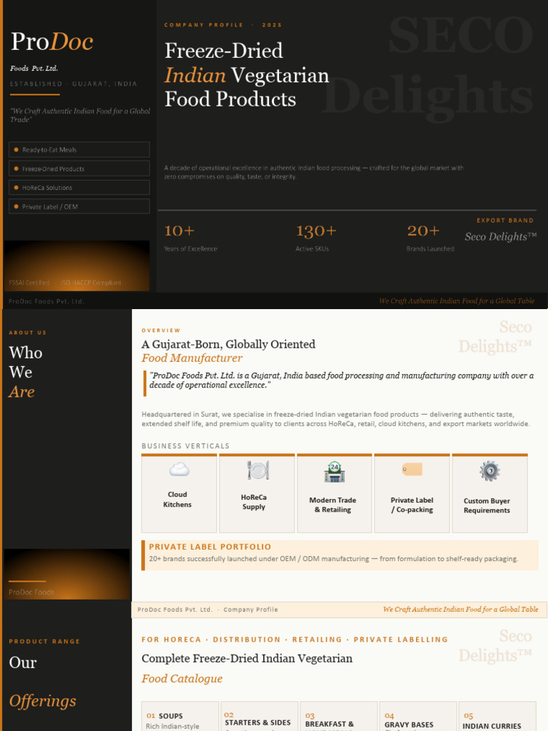 ProDoc Foods Profile 2026 | PDF | Indian Cuisine | Foods