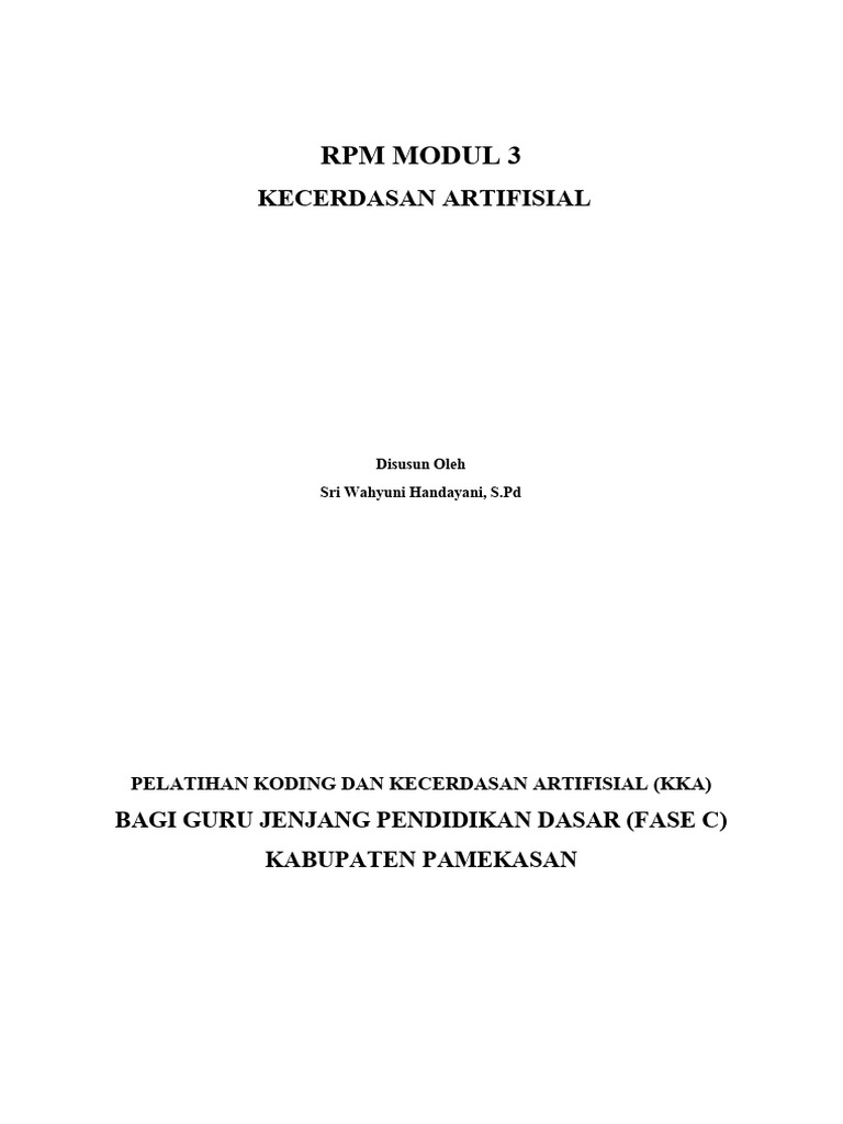 OJT_RPM Modul 3 KECERDASAN ARTIFISIAL | PDF
