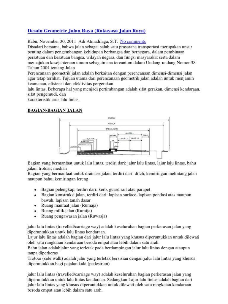 Desain Geometrik Jalan Raya | PDF
