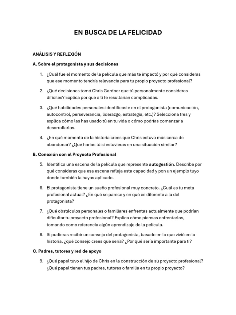 En Busca de La Felicidad | PDF | Cognición