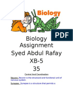 Biology Assignment Syed Abdul Rafay XB-5 35: Control and Coordination Neuron: Synapse