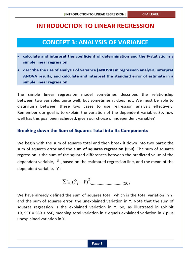 Introduction to Linear Regression Concept 3 Note | PDF | Errors And ...