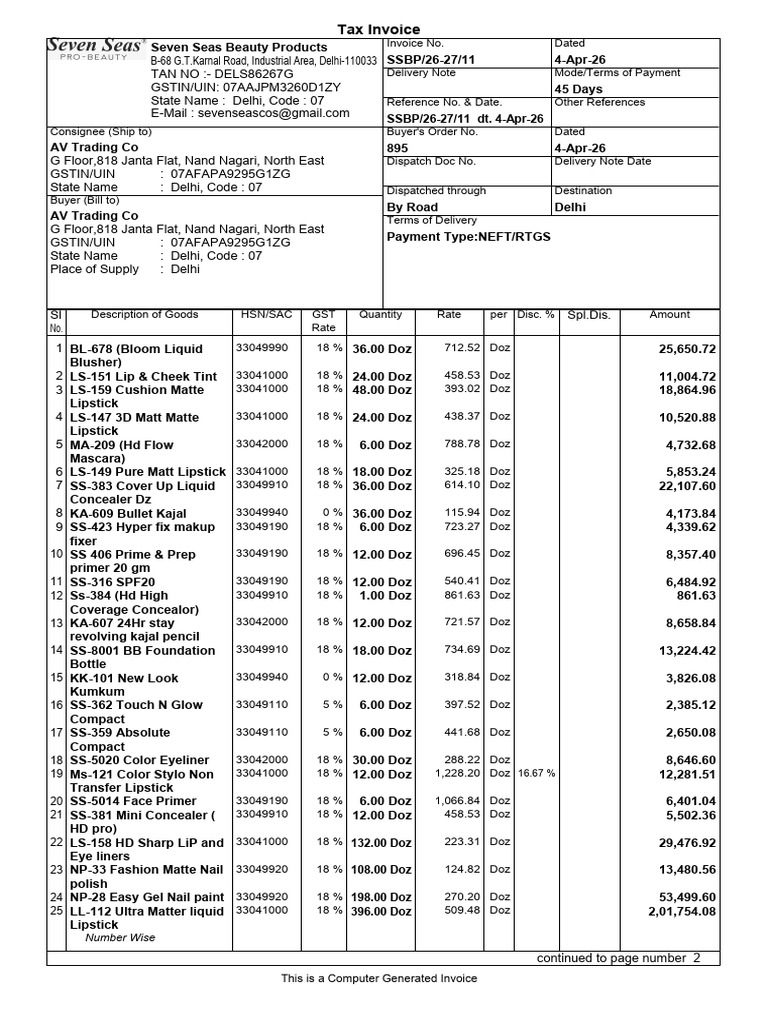 AV Trading 11 | PDF | Invoice