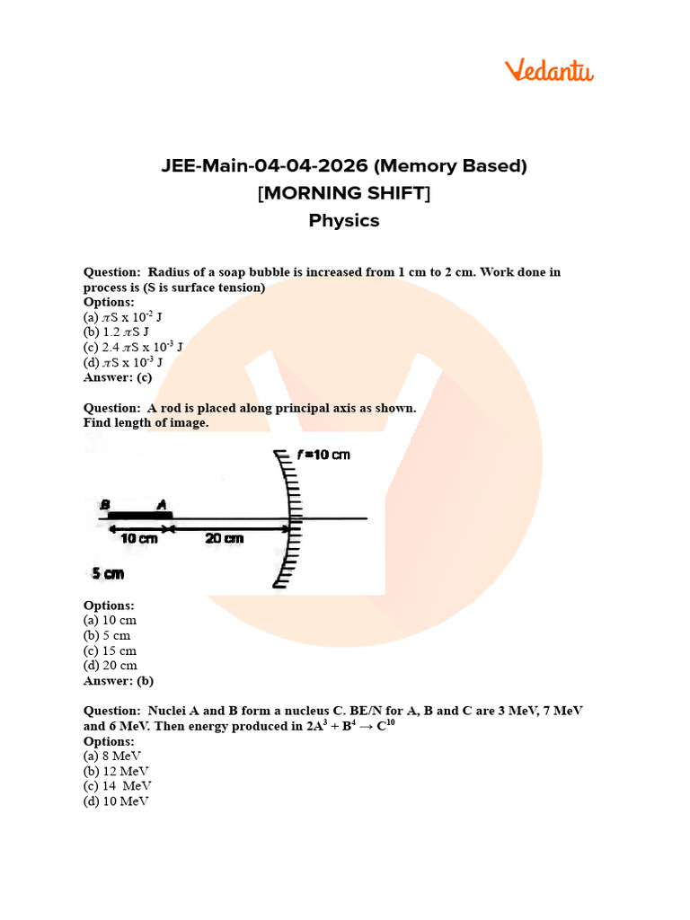 JEE Mains 2026 April 4 Shift 1 Question Paper | PDF | Angular ...
