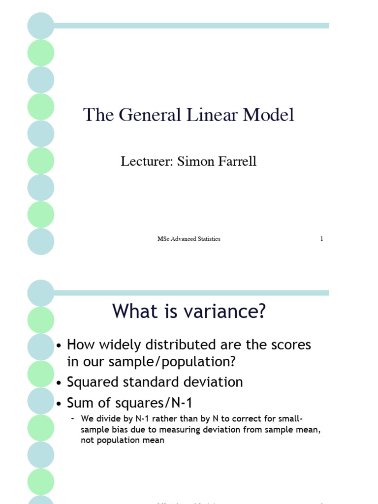 The General Linear Model | PDF | Analysis Of Covariance | Errors And ...