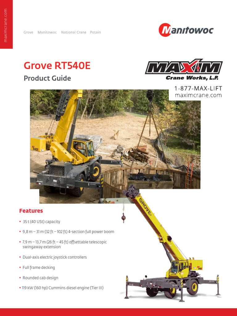 GROVE RT-540E | PDF | Crane (Machine) | Motor Vehicle