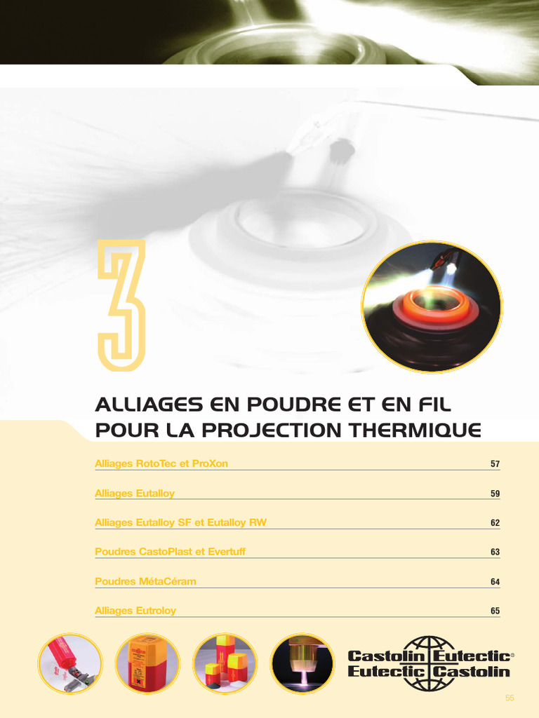 Chapitre 3 Alliages en Poudre Et en Fil Pour La Projection Thermique ...