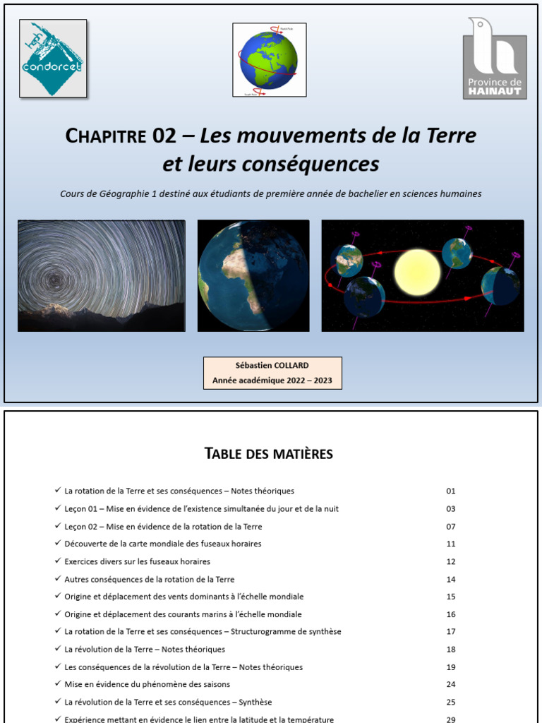 02 Les Mouvements de La Terre Et Leurs Conséquences | PDF | Équateur ...