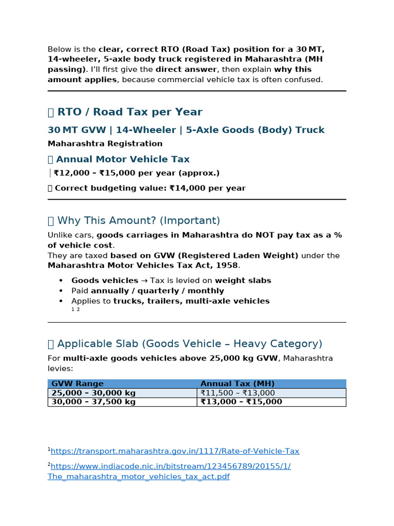 RTO Tax | PDF | Land Transport | Transport