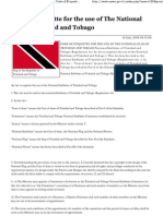 Code of Etiquette For The Use of The National Flag of Trinidad and Tobago
