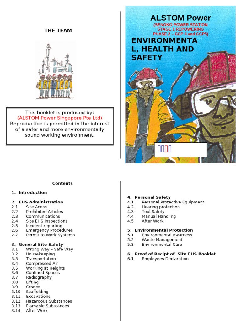 Handbook Alstom Ehs Booklet Draft | PDF | Waste | Occupational Safety ...